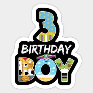 Toy Funny 3rd Birthday Story B-day Gift For Boys Kids Sticker